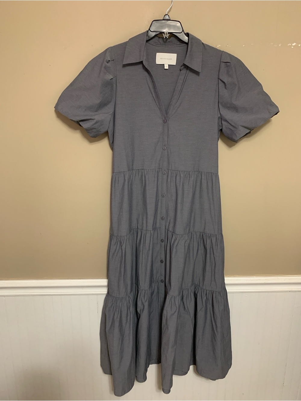 BROCHU WALKER Women’s Havana Large Washed Slate Tiered Maxi Dress Mature